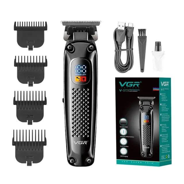ماشین اصلاح وی جی آر مدل V-972 با تیغه استیل ضد زنگ و برش مستقیم