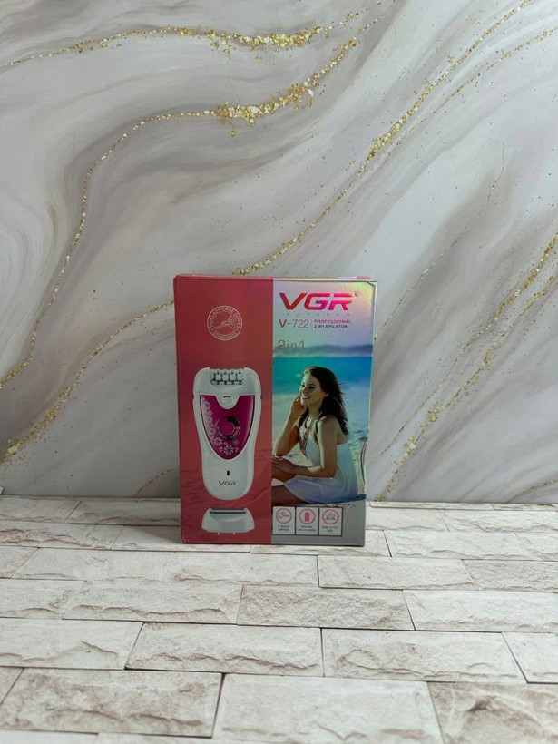 اپیلاتور وی جی آر مدل V-722 دوکاره رنگ سفید و صورتی